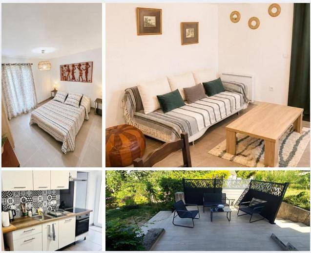 Appartement de vacances pour 4 personnes, avec Terrasse ainsi que Jardin et Piscine