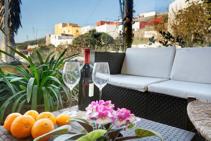 Vacation Home Mirador de Domingo with Mountain View, Sea View, Terraces & Garden in Gáldar, North Gran Canaria