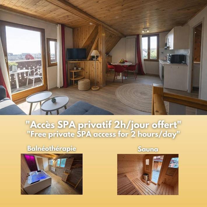 Ferienwohnung für 4 Personen, mit Sauna und Whirlpool sowie Balkon in Riquewihr