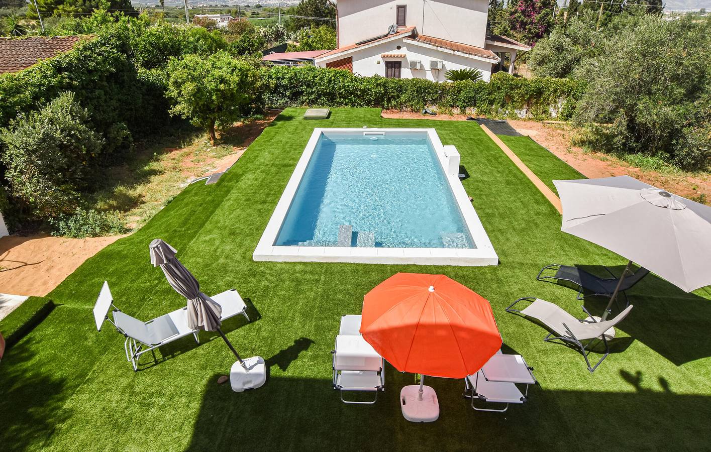 Meerblick-Wohnung mit Pool und Terrasse, in der Nähe von Vallone Ciurro Murro in Partinico, Palermo Provinz