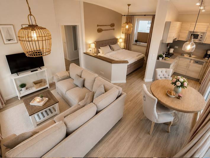 Ganze Wohnung, Apartment am Rundsteg 14 direkt am Yachthafen mit außergewöhnlichem Seeblick in Ostfehmarn, Fehmarn