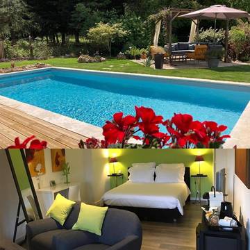 Cottage pour 2 personnes, avec vue ainsi que piscine et jardin à Saint-Junien