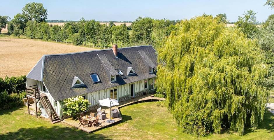 Location de vacances pour 10 personnes, avec Terrasse ainsi que Jardin et Vue à Triqueville