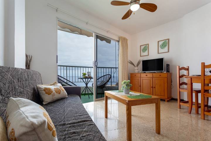 Ganze Wohnung, Ferienwohnung 'Vista Al Mar' mit Meerblick, privatem Garten und WLAN in San Marcos, Teneriffa Nord