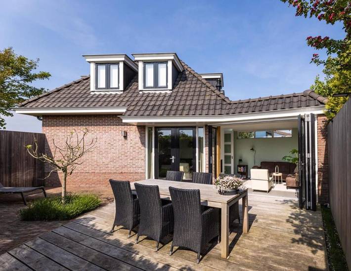 Ferienhaus für 6 Personen, mit Terrasse und Garten sowie Ausblick