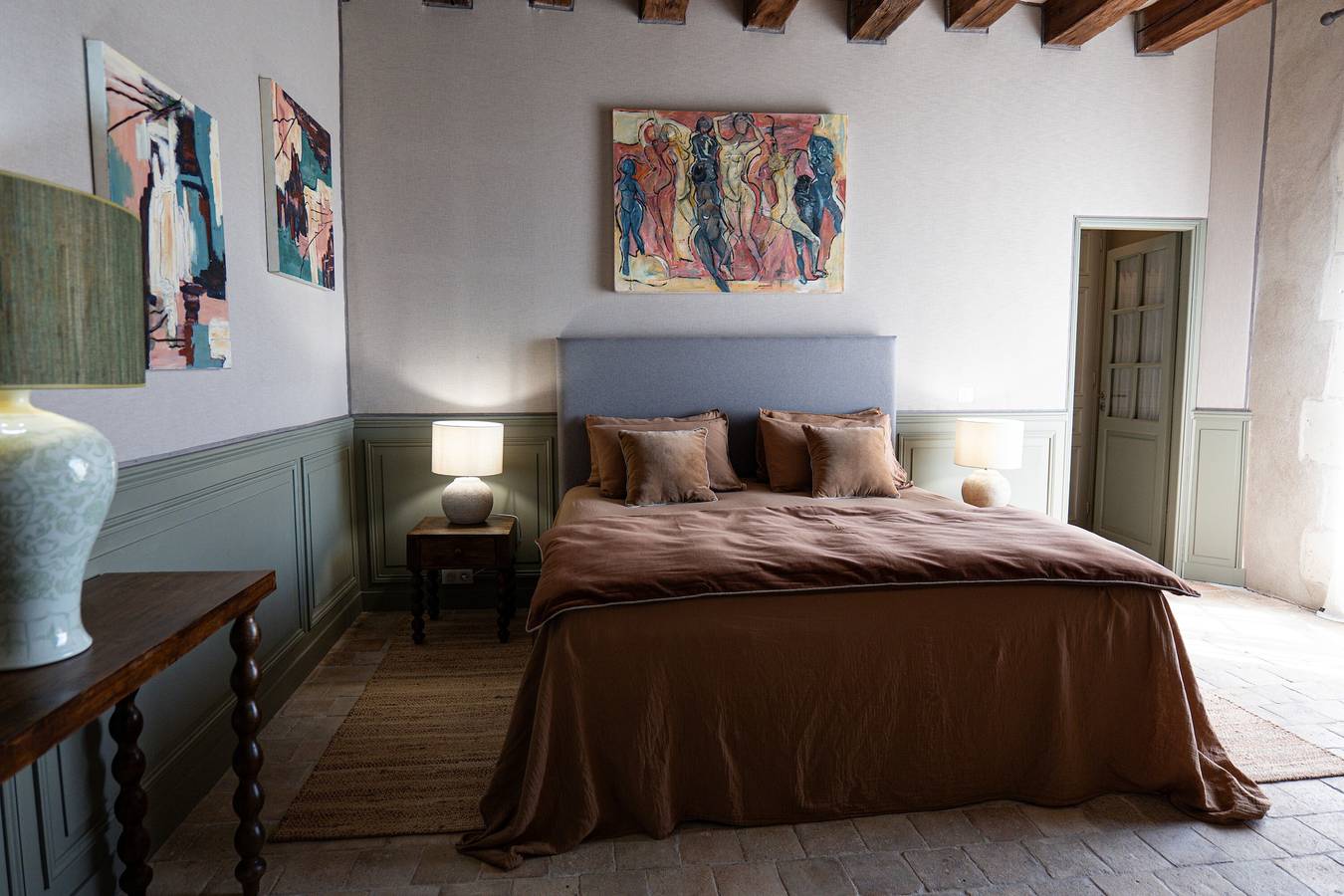 Gästezimmer „Joséphine“ mit Gemeinschaftspool, gemeinsamer Terrasse und Wlan in Restigné, Loire-Tal