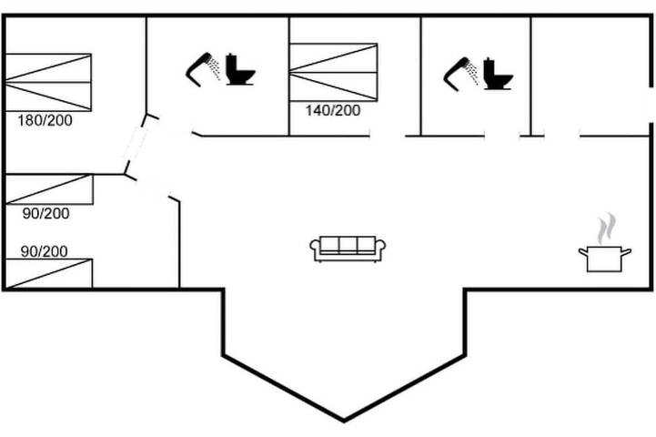 Ferienhaus für 8 Personen, mit Terrasse