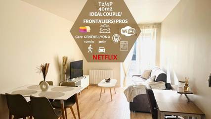 Gîte pour 4 personnes, avec terrasse et vue à Bellegarde-sur-Valserine