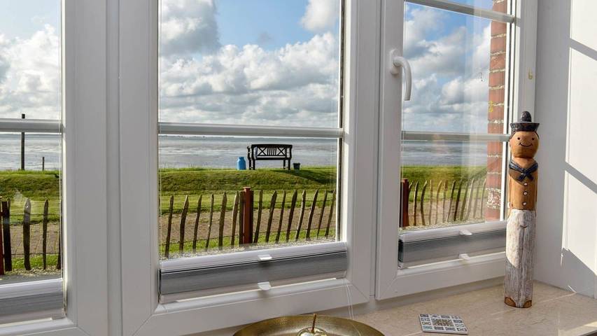 Ferienwohnung für 2 Personen, mit Ausblick und Sauna sowie Garten, mit Haustier auf den Halligen