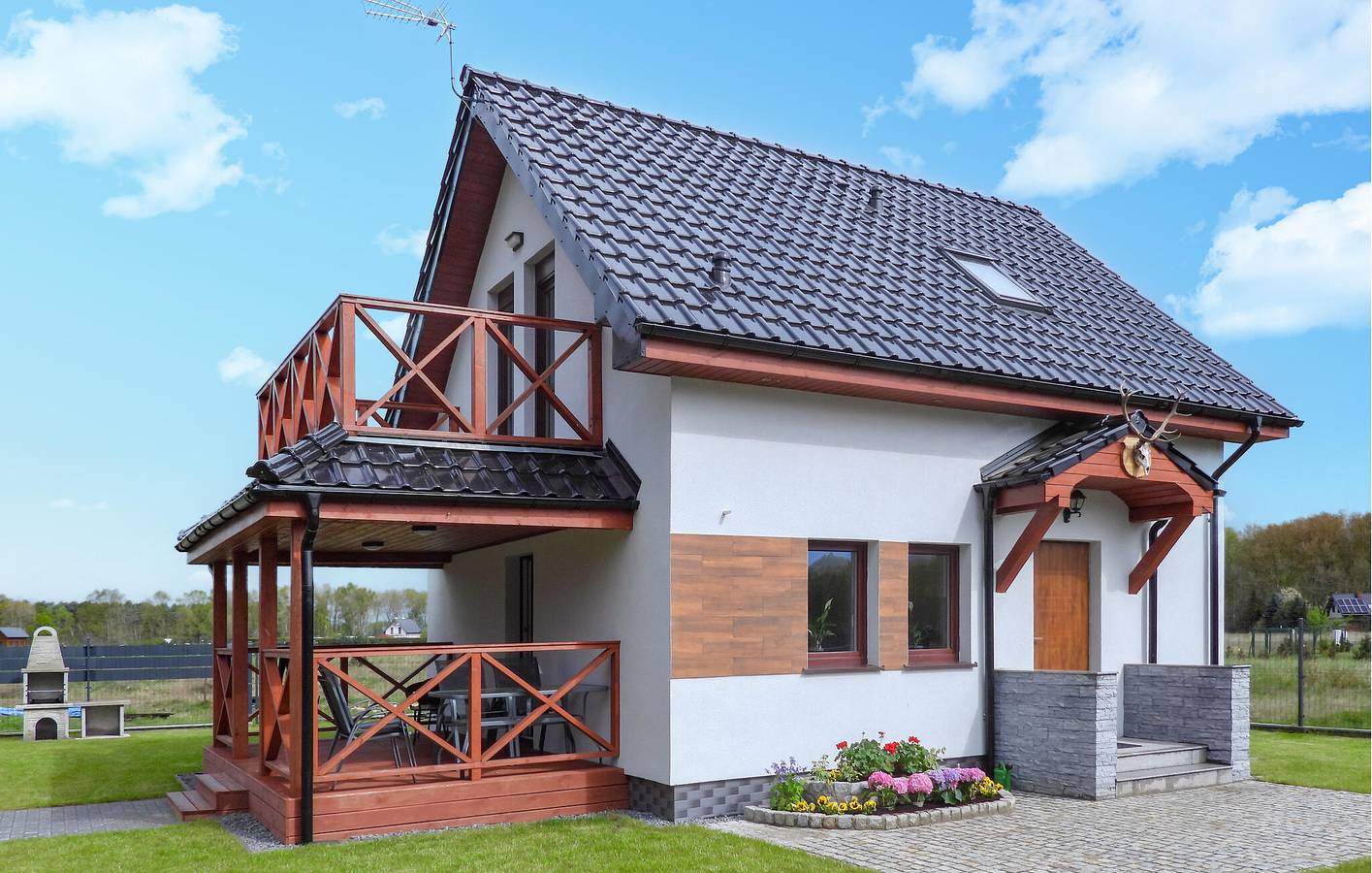 Ferienhaus für 6 Personen mit Terrasse in Nowe Warpno, Stettiner Haff
