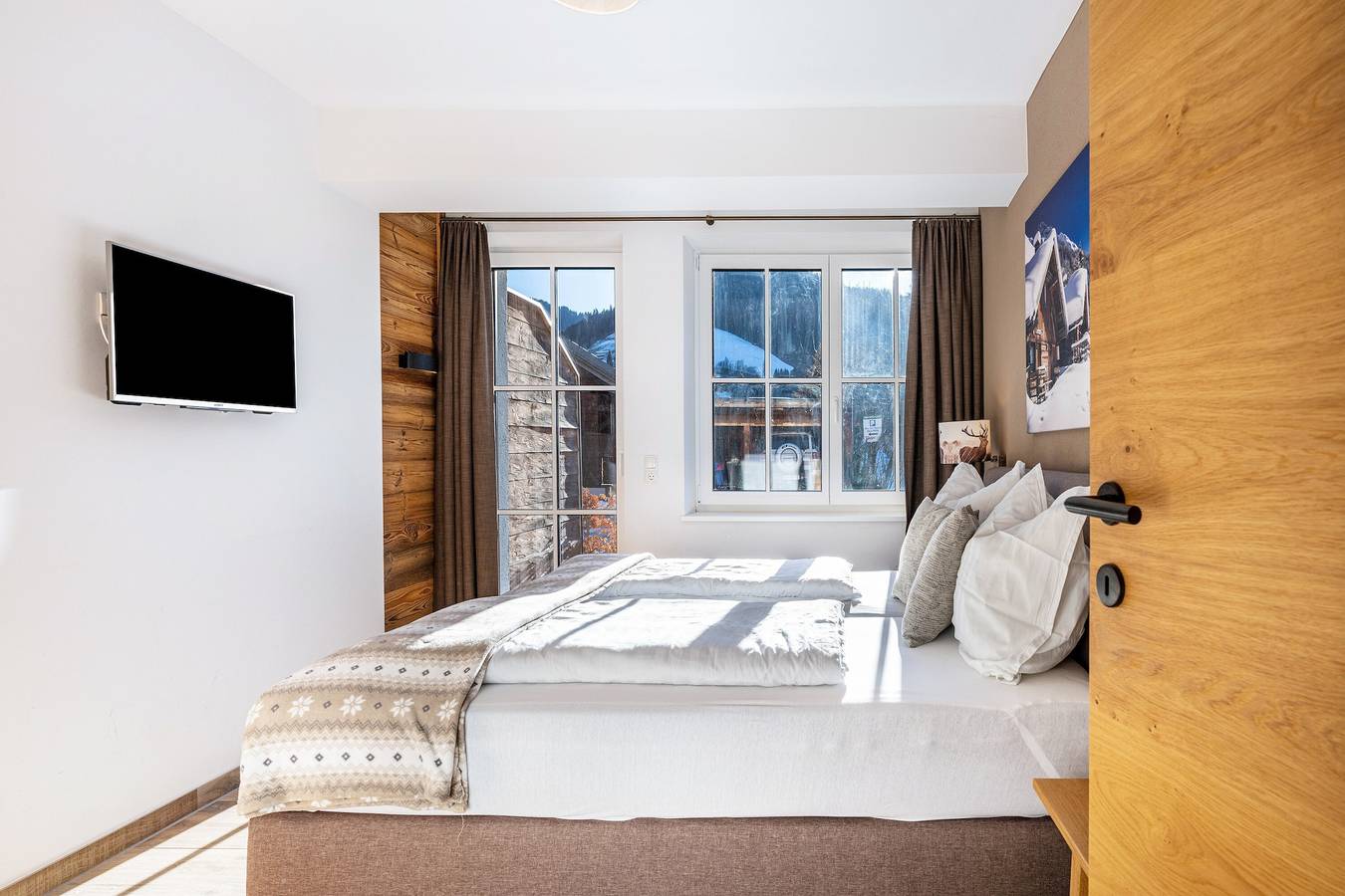 Ganze Wohnung, Appartement Tauernlodge Sonnblick Top 2 mit Bergblick, Privatterrasse und Sauna in Mühlbach am Hochkönig, Ski Amadé