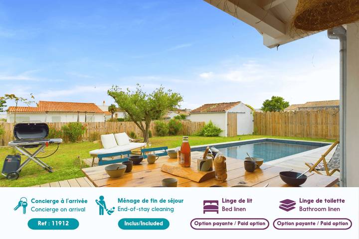 Location de vacances pour 10 personnes, avec terrasse et jardin à Rivedoux-Plage - 2