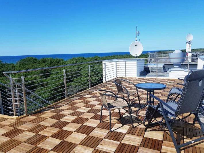 Ferienwohnung für 4 Personen, mit Balkon und Terrasse sowie Ausblick