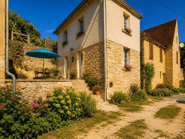 Location de vacances pour 4 personnes, avec Terrasse ainsi que Jardin et Vue à La Roque-Gageac
