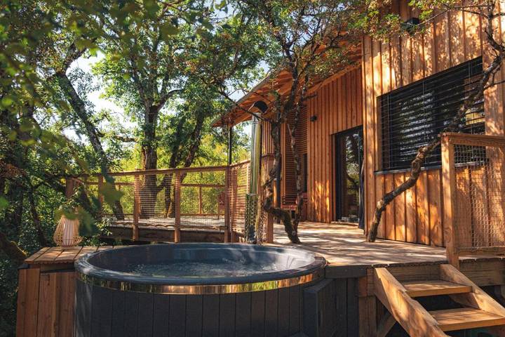 Gîte pour 2 personnes, avec sauna et jardin ainsi que vue et terrasse