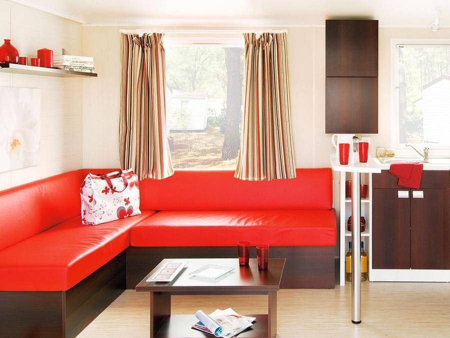 Camping Sunêlia La Source - Mobilheim 6 personen - Prestige 3Sch 6Pers - 31m2 in Thérondels, Aubrac