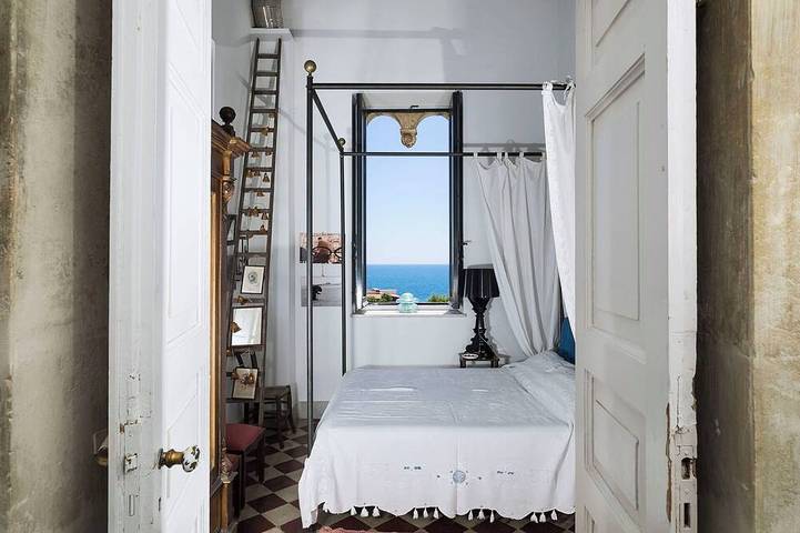 Schloss am meer mit privatem pool, park und blick in Stazzo, Acireale
