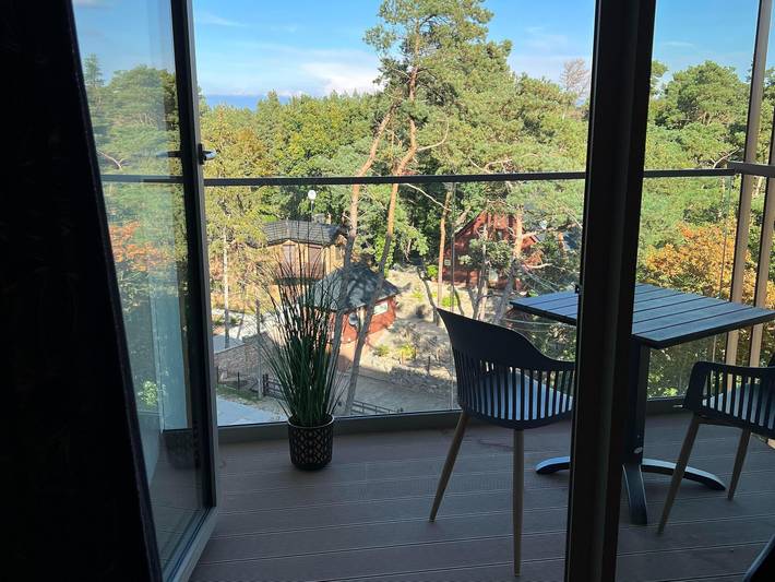 Ferienwohnung für 3 Personen, mit Kinderpool und Sauna sowie Balkon, kinderfreundlich in Pobierowo