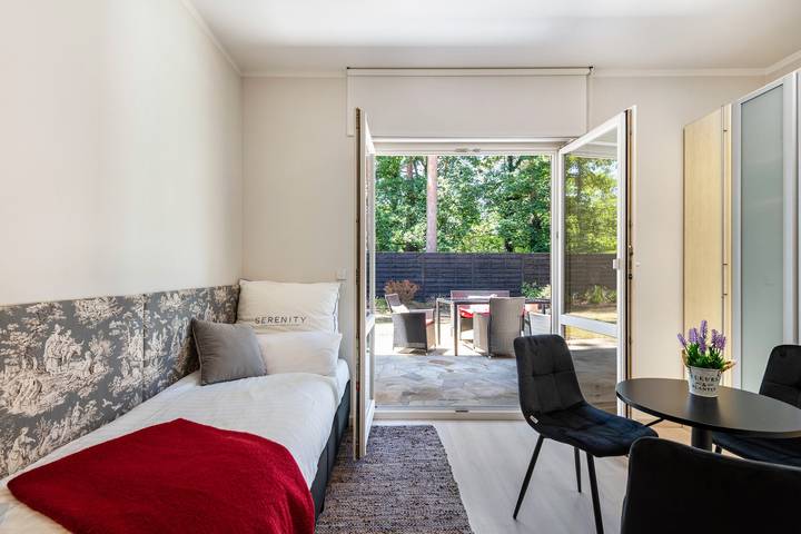 Ferienwohnung für 3 Personen, mit Seeblick und Garten