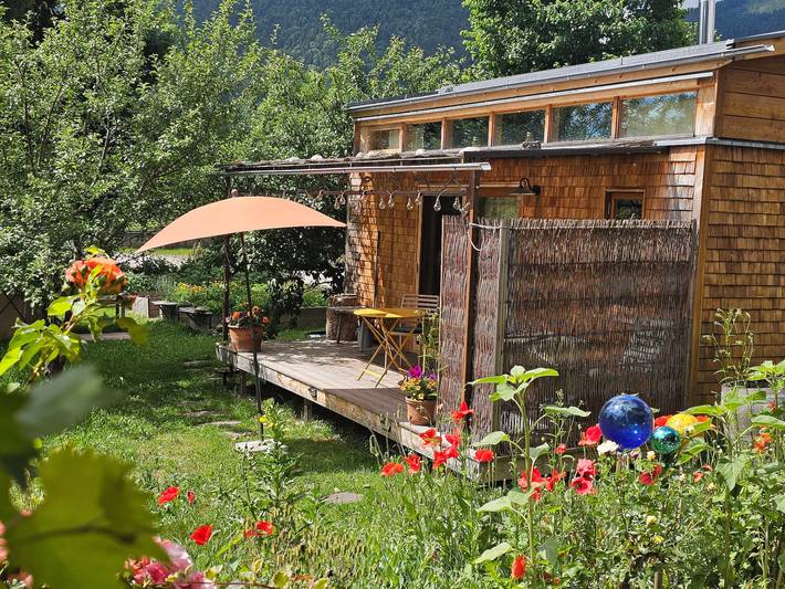 Charmantes Tiny House "Loft Süd" mit Bergblick, Wlan, Terrasse und Garten in Unterammergau, Bayerische Alpen