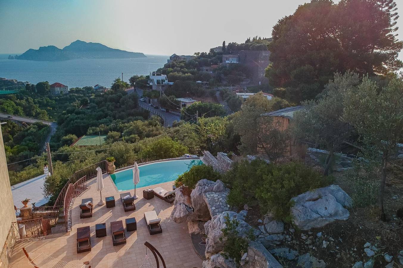 Villa 'Historic Relais Santa Lucia' with Sea View, Wi-Fi and Air Conditioning in Annunziata, Massa Lubrense