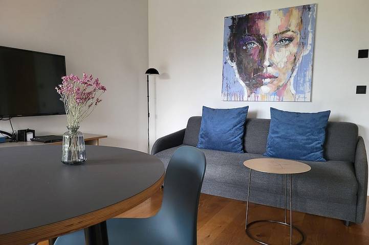 Ganze Wohnung, Apartment am Ufer, 37qm, 1 Schlafzimmer, 1 Wohn-/Schlafzimmer, Loggia, max. 3 Personen in Singen, Hegau