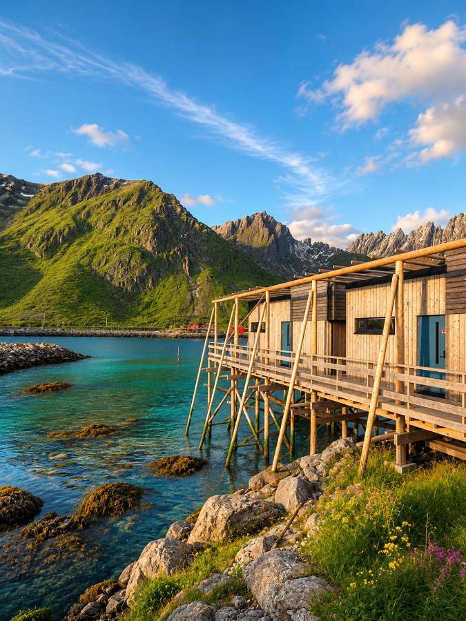 Lodge für 2 Personen, mit Sauna und Terrasse, mit Haustier auf den Lofoten