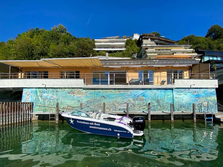 Ferienhaus für 6 Personen, mit Terrasse und Garten sowie Seeblick in Nidwalden