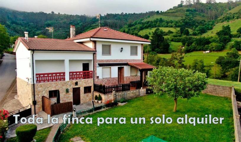 Casa rural para 5 personas, con terraza además de jardín y vistas en Sariego