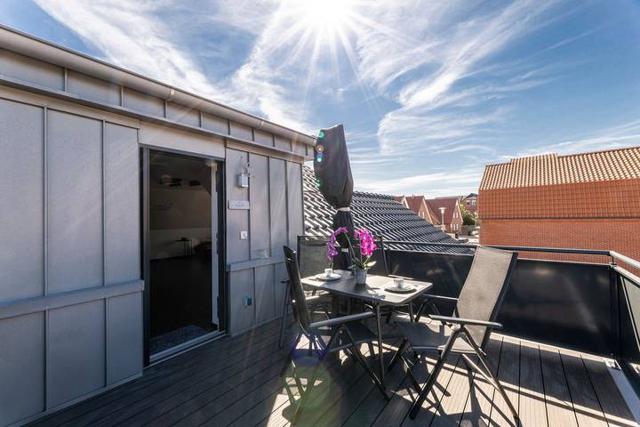 Ferienwohnung für 2 Personen, mit Balkon und Terrasse sowie Garten und Sauna auf Borkum