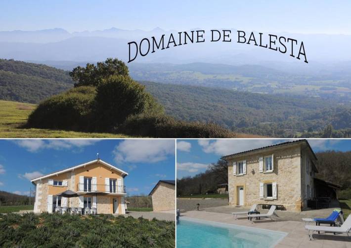 Location de vacances pour 16 personnes, avec vue et piscine ainsi que terrasse et jardin dans Roquefort-sur-Garonne