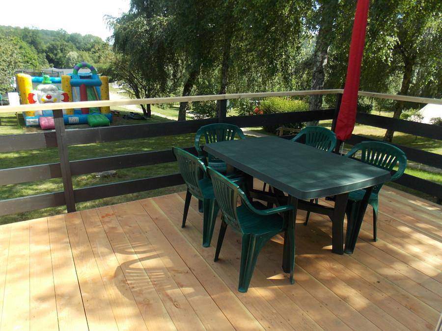 Camping la Fougeraie - Mobilheim 6 personen - Komfort 6 Pers. in Saint-Léger-de-Fougeret, Naturpark Morvan