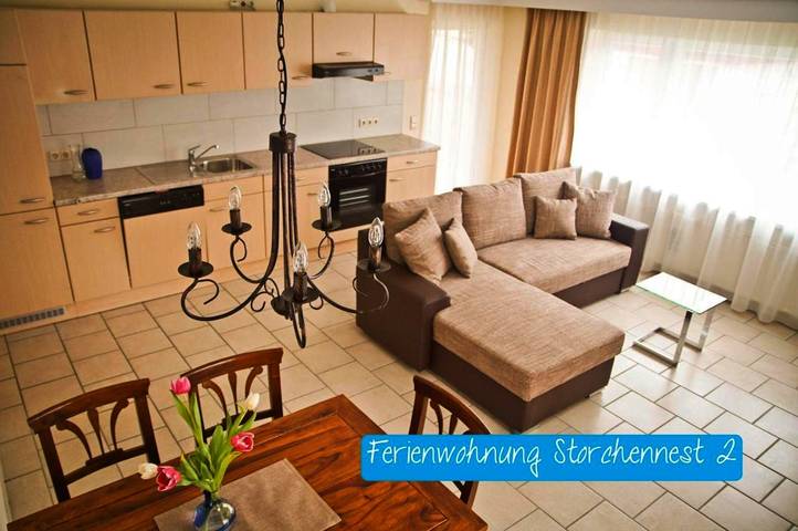 Ferienwohnung für 5 Personen, mit Balkon und Terrasse sowie Garten und Ausblick