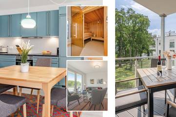Ferienwohnung für 4 Personen, mit Garten und Seeblick sowie Sauna in Zirchow