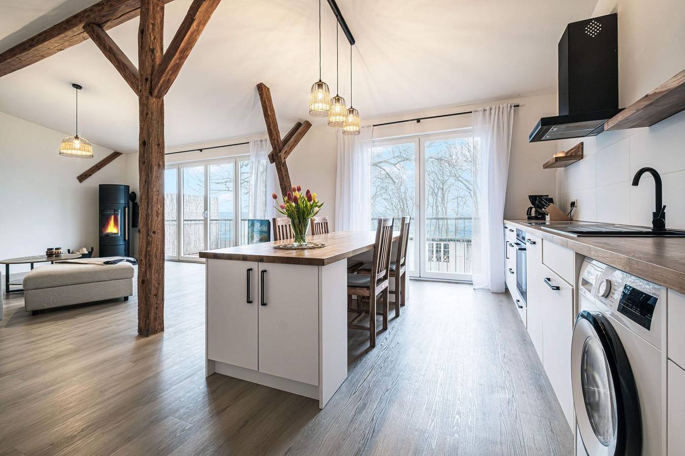 Ganze Wohnung, Lieblingsplatz am Meer - Ostscheune am Mühlendamm mit Meerblick, Ofen und Sauna in Quern, Steinbergkirche