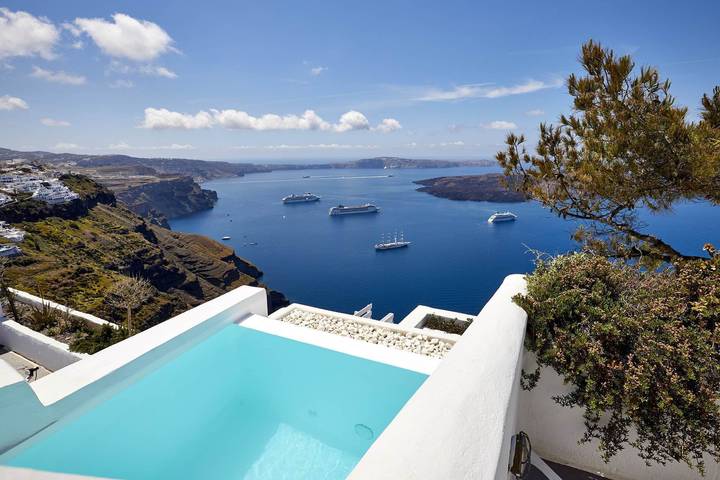 Location de vacances pour 4 personnes, avec terrasse et jacuzzi dans Firostefani - 4