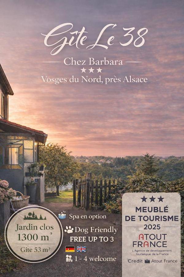 Gîte pour 4 personnes, avec jardin et jacuzzi dans Goetzenbruck