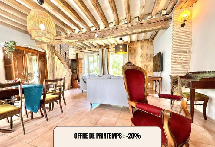 Location de vacances pour 5 personnes, avec jardin, animaux acceptés à Bouhy