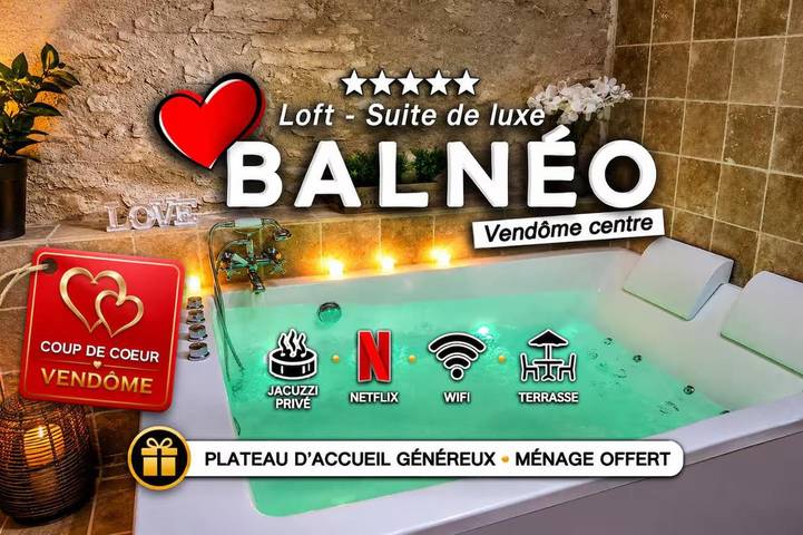 Gîte pour 2 personnes, avec jardin ainsi que terrasse et jacuzzi à Vendôme