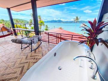 Maison d’hôte pour 2 personnes, avec balcon ainsi que vue et jardin dans Ko Yao