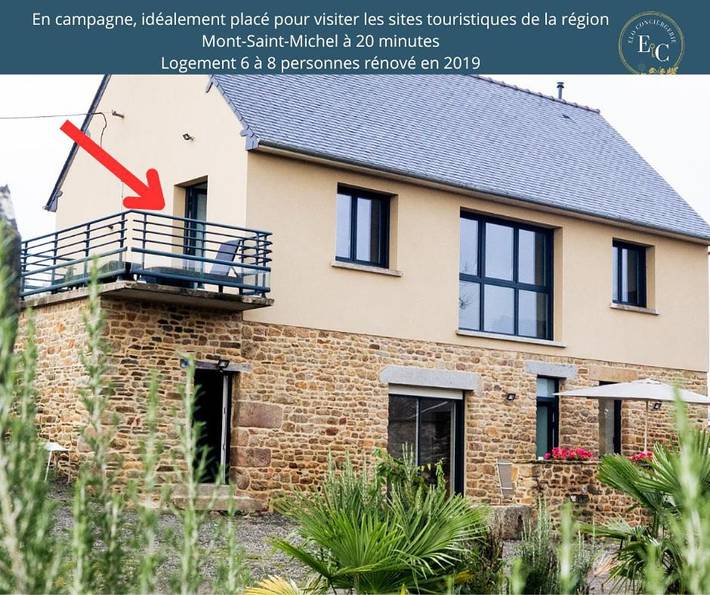 Location de vacances pour 10 personnes, avec Balcon ainsi que Terrasse et Jardin à Baguer-Pican