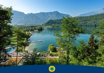 Camping für 4 Personen, mit Ausblick und Garten sowie Kinderpool und Pool, mit Haustier im Trentino