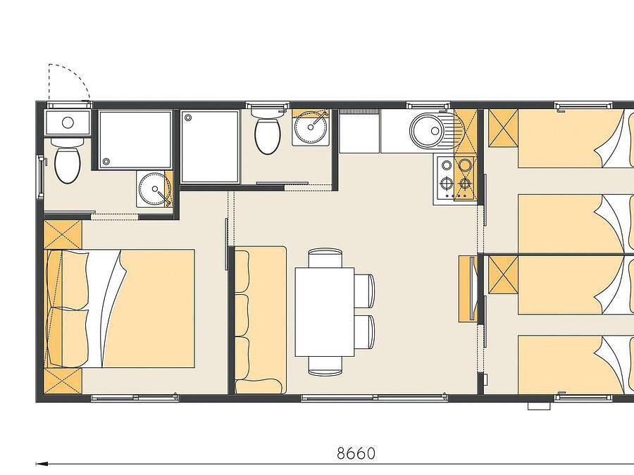 Camping Porton Nature Hideouts - Stacaravan 6 personen - Mobile-home | Comfort | 3 slaapkamers | 6 pers | Verhoogd terras | 2 badkamers | Airconditioning | Tv in Rovinj Riviera, Rovinj