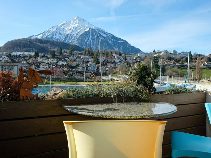 Vacation rental for 2 people, with balcony and lake view in Lake Thun