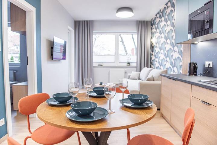 Apartament wakacyjny dla 4 osób, z Balkon i Widok na jezioro oraz Widok w Szczecinek