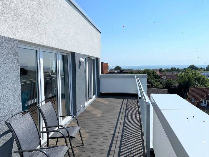 Ferienwohnung für 2 Personen, mit Terrasse und Ausblick sowie Sauna, mit Haustier in Schillig
