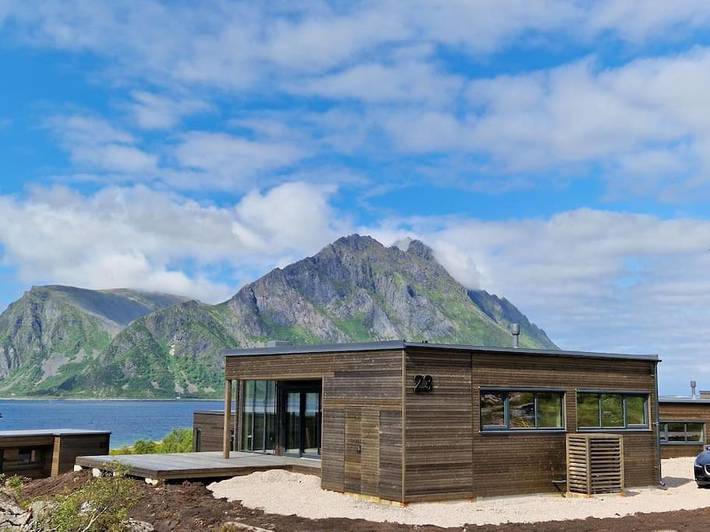 Villa for 4 personer, med Jacuzzi og Terrasse i tillegg til Utsikt i Lofoten