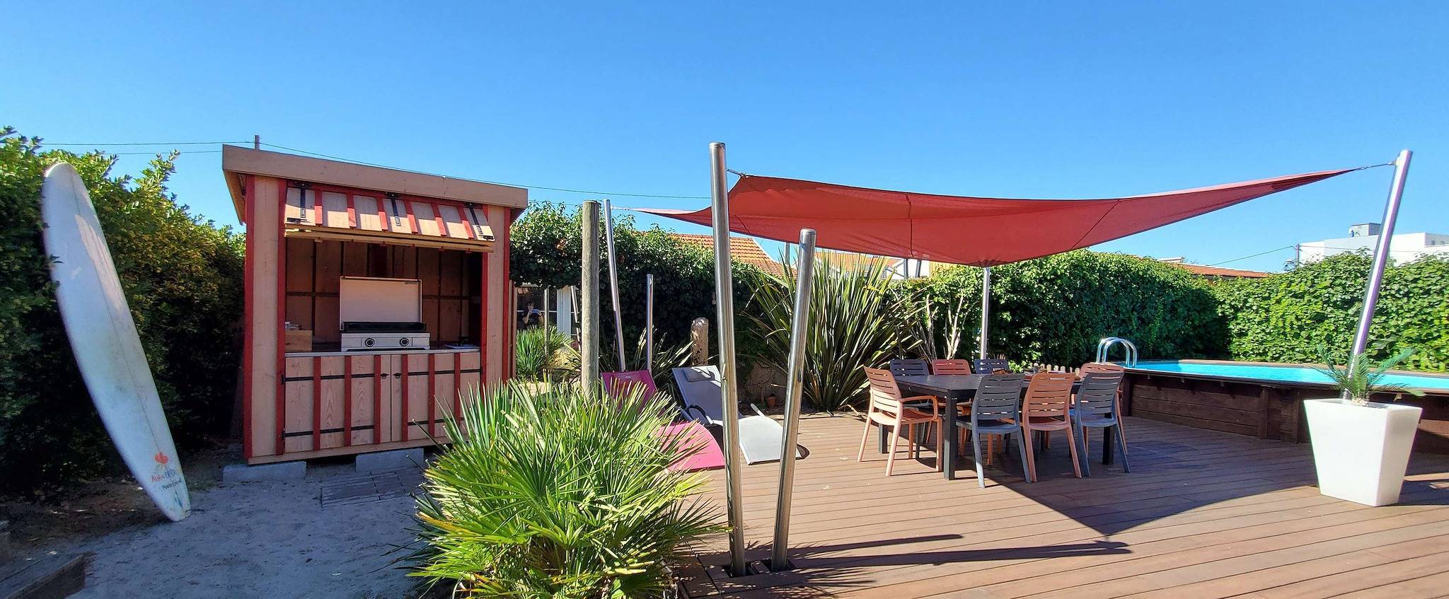 Ganze Ferienwohnung, Bequemes und renoviertes 100qm Haus mit halb-vergraben Pool in Biscarrosse Plage, Biscarrosse