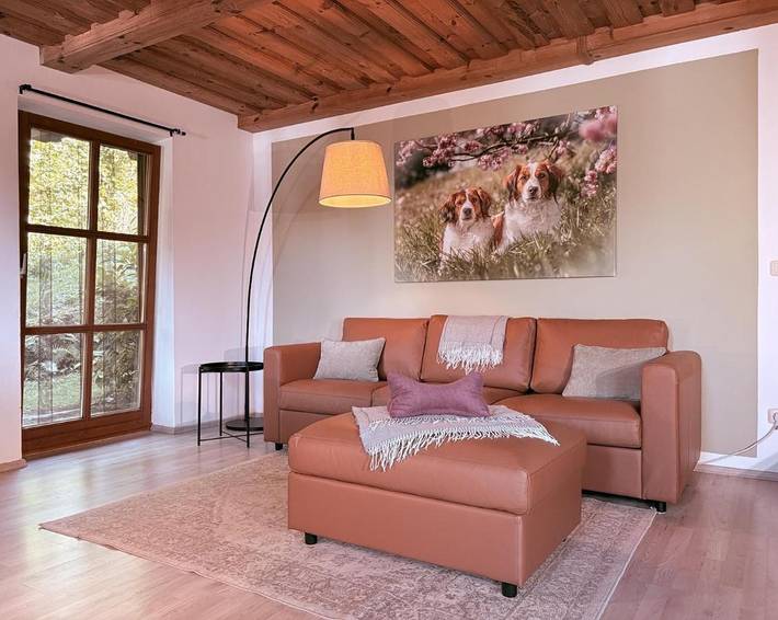 Ferienwohnung für 4 Personen, mit Terrasse und Garten sowie Pool und Sauna