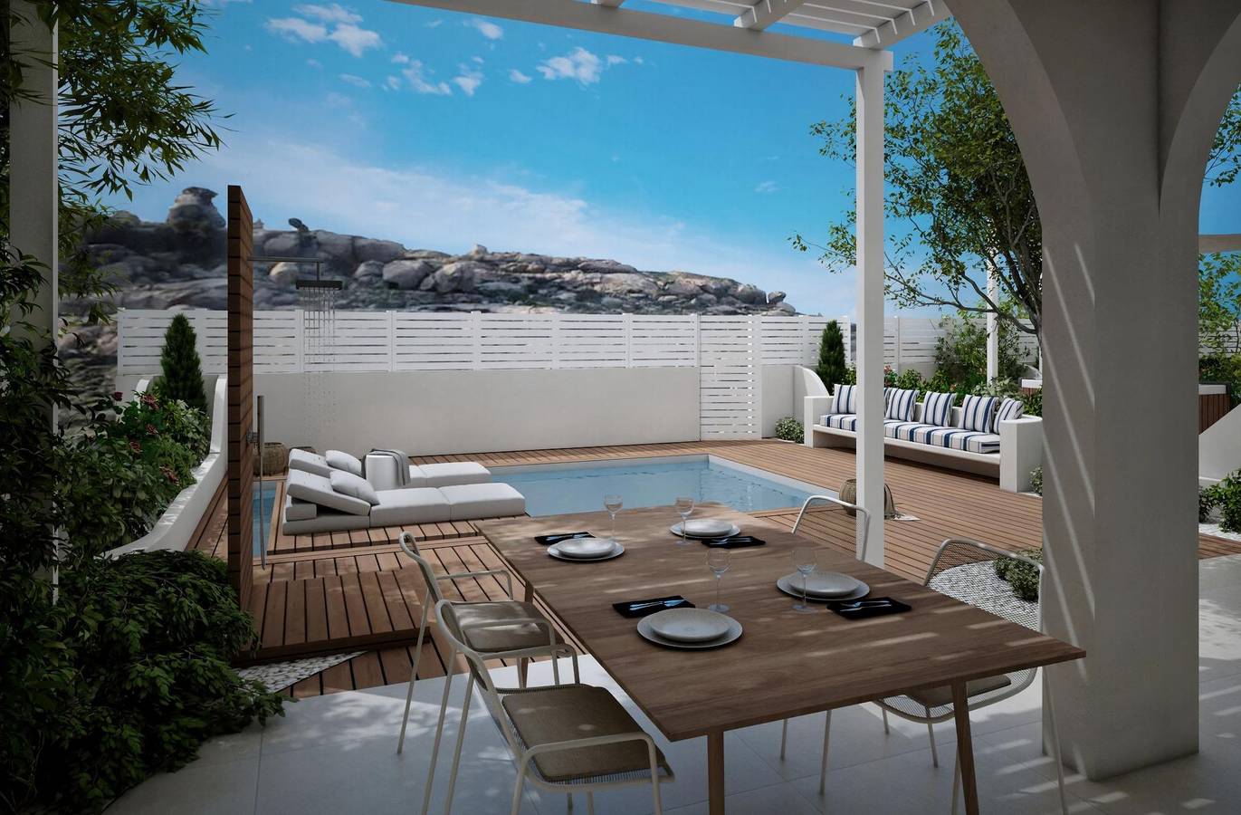 Kedros Villas Master Suite Garden View with Private Pool in Agios Prokopios, Cyclades